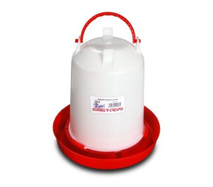 Bebedero de plástico con asa para aves 3l.