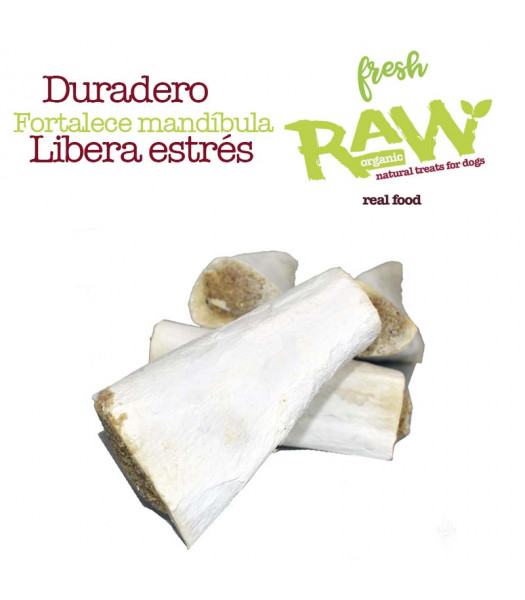 Hueso de tibia relleno de búfalo horneado Blanqueado, bolsa 10 piezas